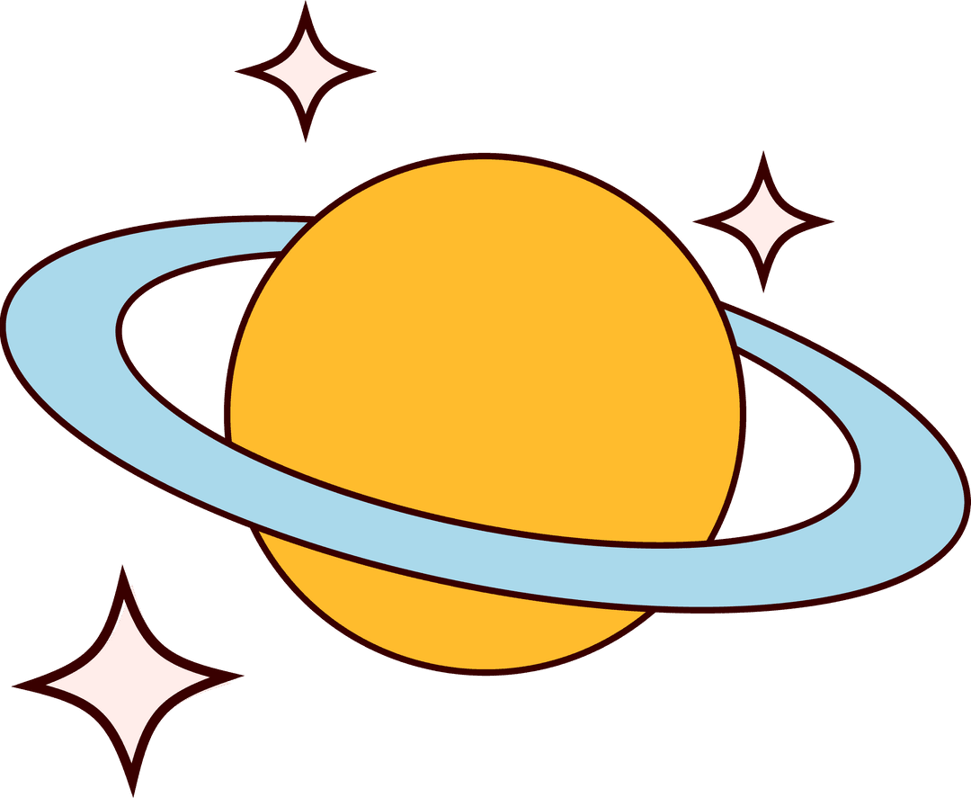 Transparent Floating Golden Planet with Rings in Cosmic Design