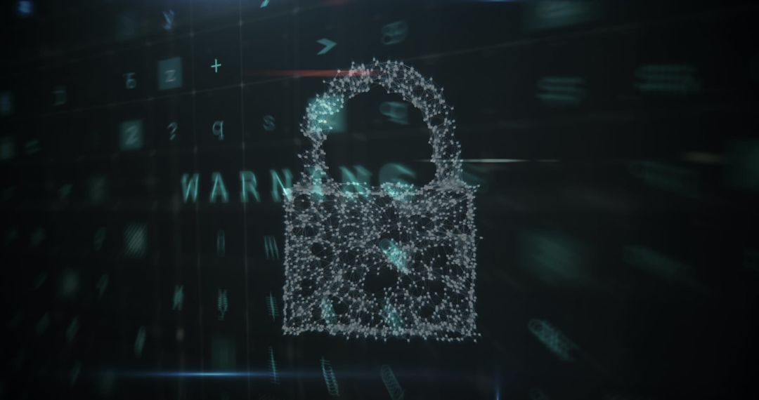 Digital Security Concept with Lock Symbol on Abstract Background