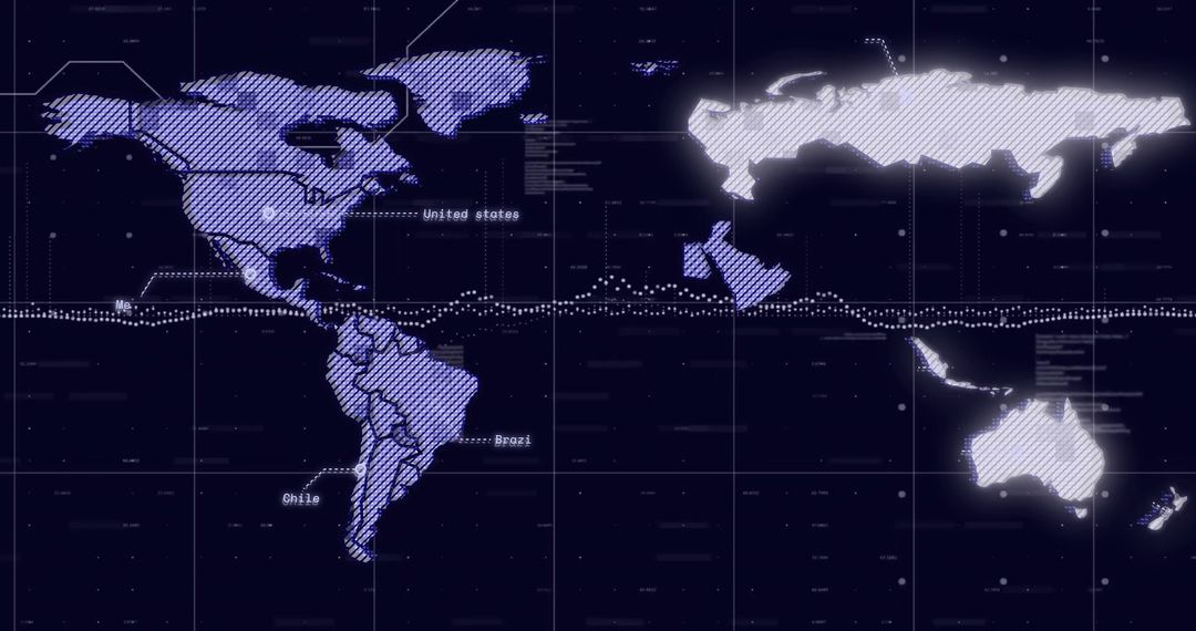 Digital Globe with Highlighted Countries and Data Points