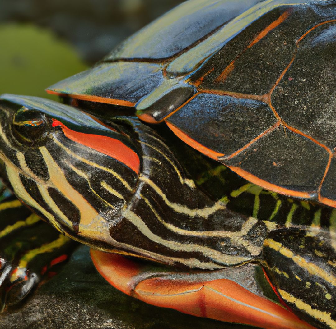 Close-Up of Vibrant Painted Turtle Emerging from Water - Free Images, Stock Photos and Pictures on Pikwizard.com