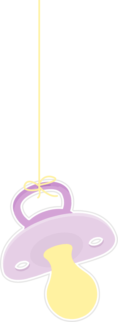 Transparent Pacifier Hanging by Yellow Bow for Baby Care Design