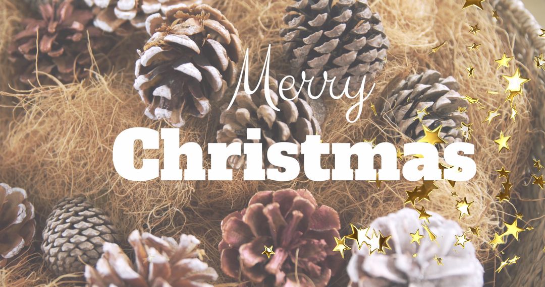 Festive Pine Cones Arrangement with Golden Twinkle