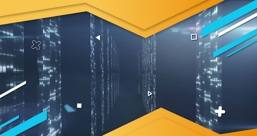 Futuristic Digital Data Processing Concept with Abstract Shapes