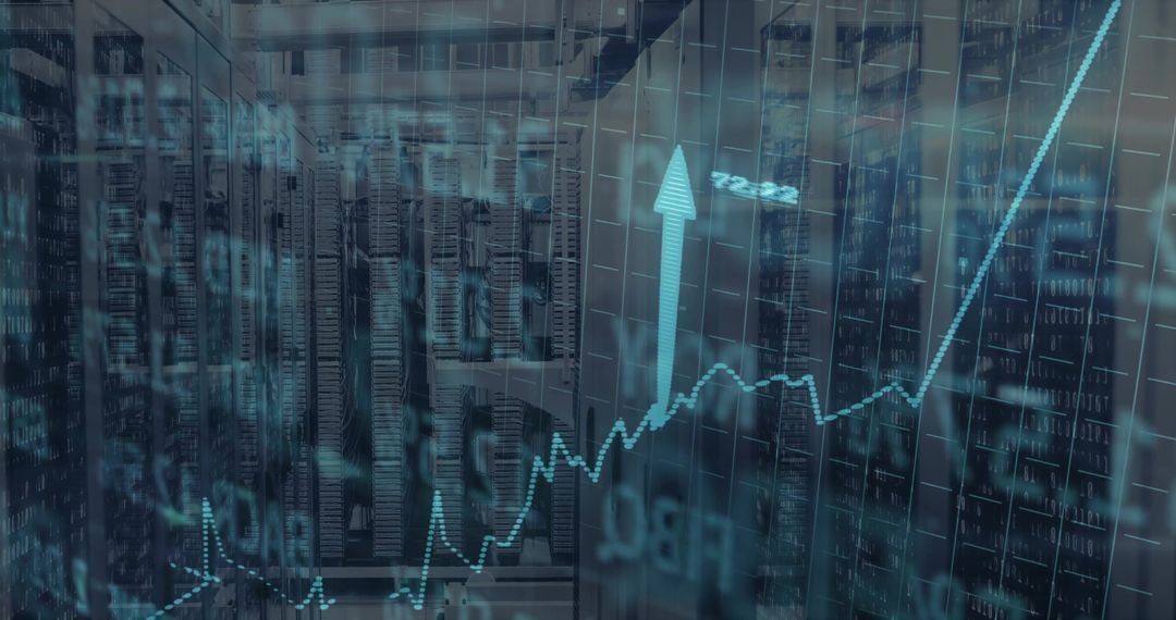 Financial Growth Concept with Data Center and Rising Graph