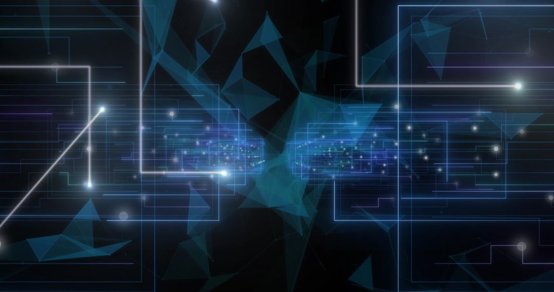 Futuristic Digital Data Network with Abstract Connections