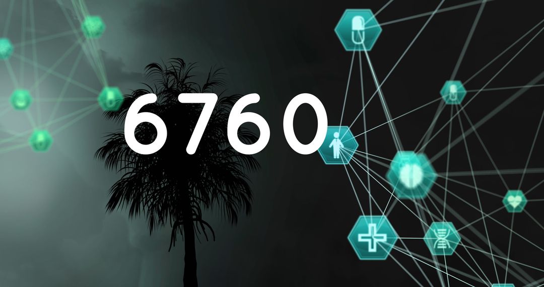 Global Network Visualization with Digital Icons Amidst Nature Backdrop