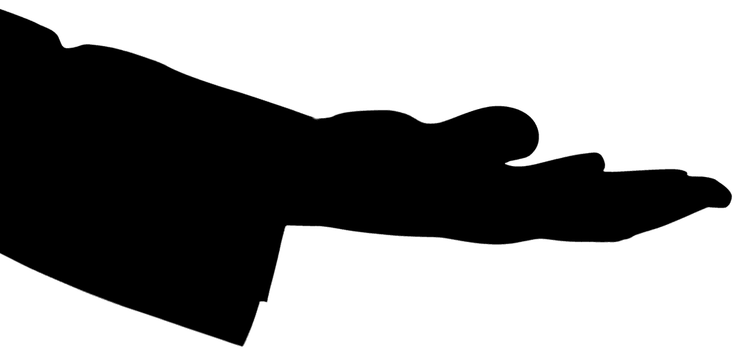 Silhouette of Hand Illustration on Transparent Background