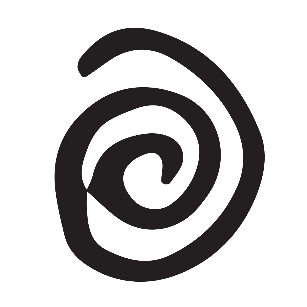 Abstract Black Spiral on Transparent Background