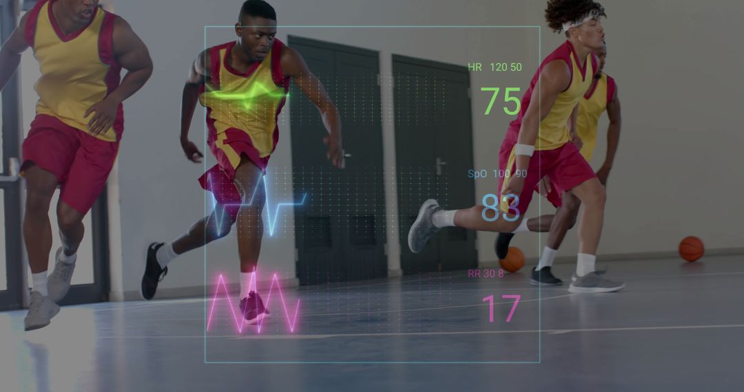 Digitally Enhanced Basketball Players with Health Data Metrics - Free Images, Stock Photos and Pictures on Pikwizard.com