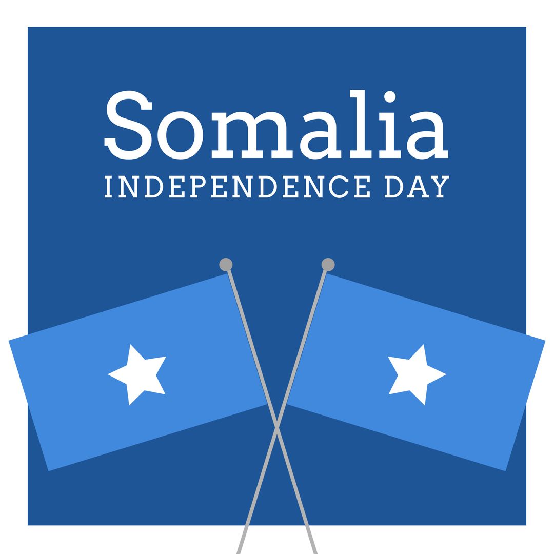 Somalia Independence Day Celebration Banner with Crossed Flags