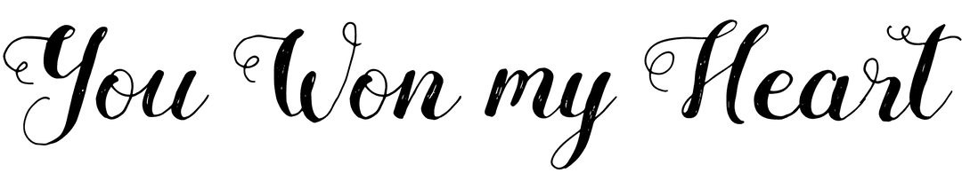 Romantic Text Art 'You Won My Heart' on Transparent Background