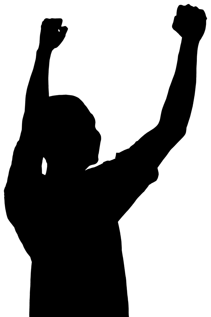 Man Celebrating Achievement Transparent Silhouette Graphic