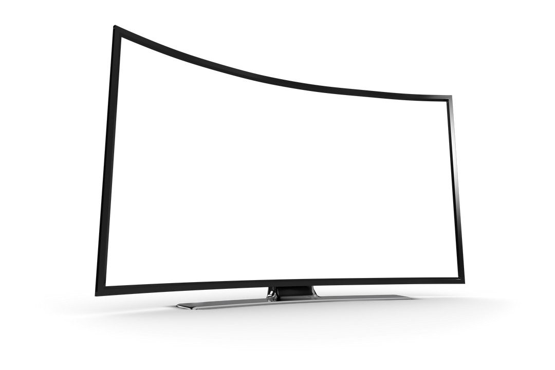 Transparent Background Curved Black TV Screen with Copy Space - Download Free Stock Images Pikwizard.com