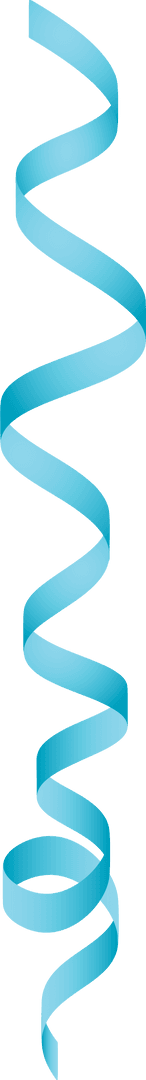 Blue Abstract Ribbon Design on Transparent Background