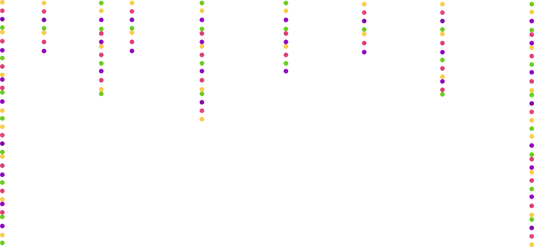 Colorful dots pattern on transparent canvas