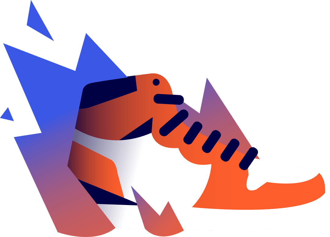 Energetic Sneaker Design on Transparent Background