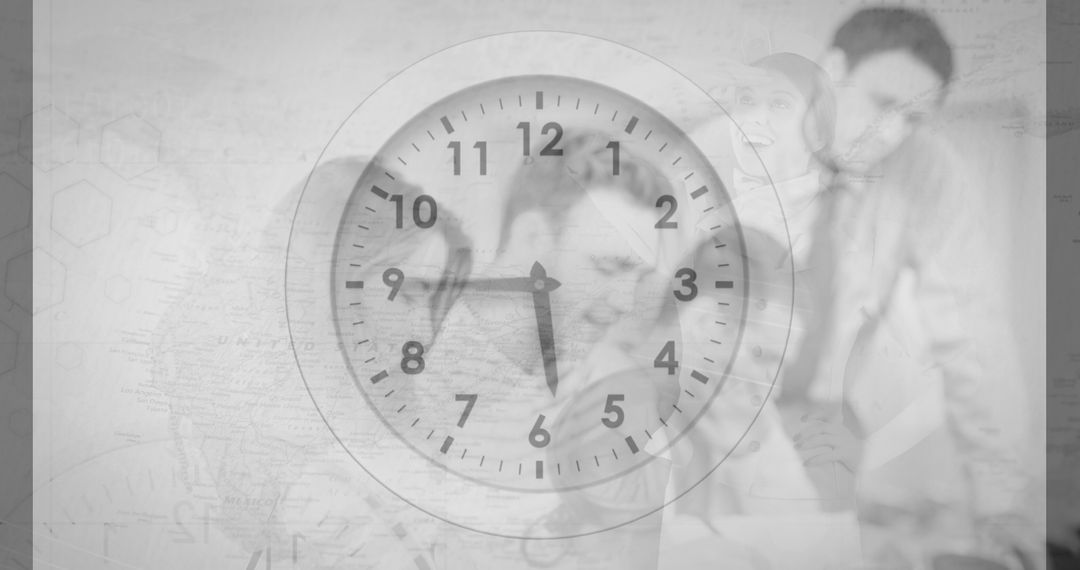 Countdown Clock Overlay on Business Meeting Background