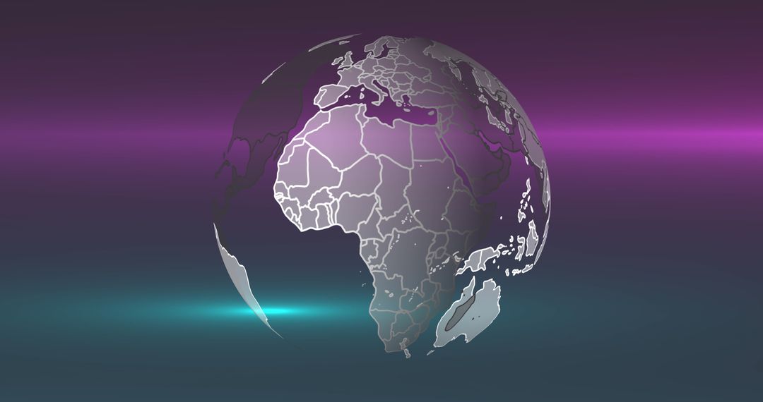 Digital Globe in Abstract Space with Futuristic Flare Effects