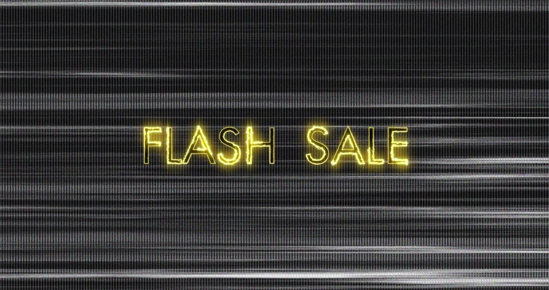 Retro Neon Flash Sale Text on Distorted Static Background