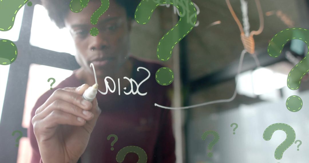 Pensive Businessman Analyzing Data and Questions