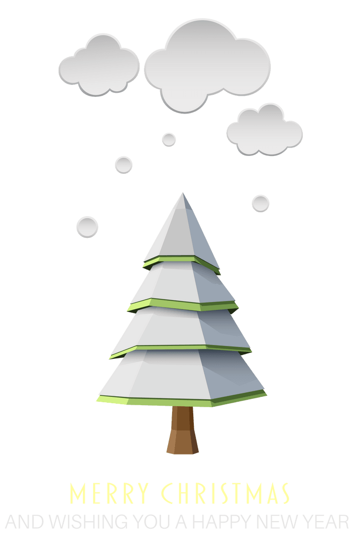 Transparent Christmas Tree Design with Holiday Wishes