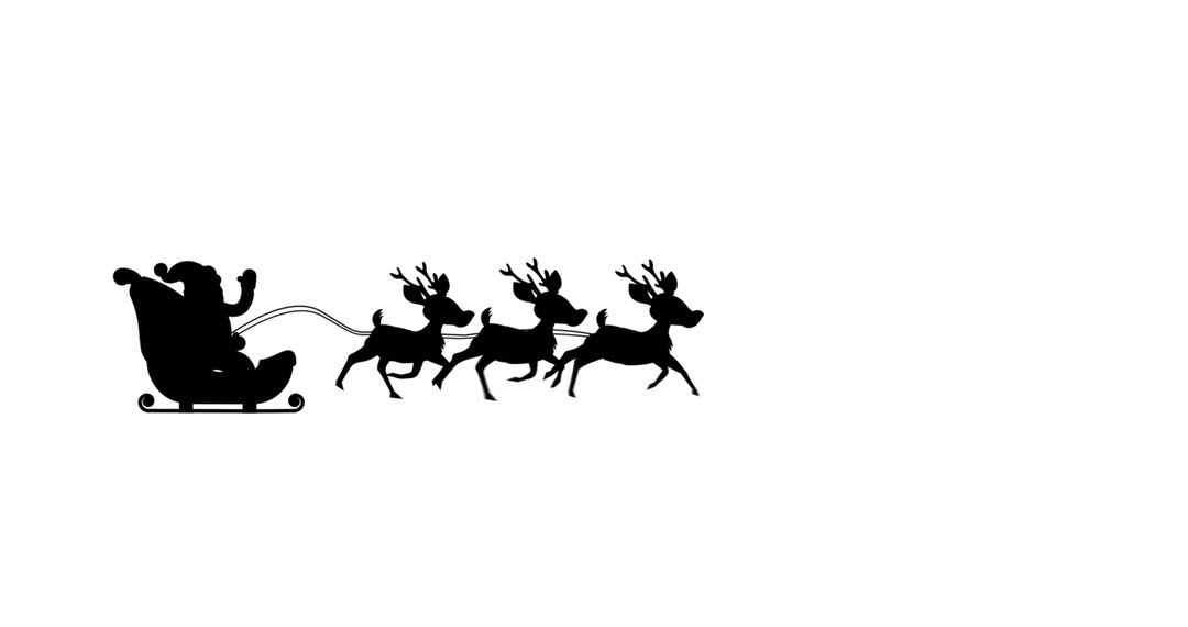 Festive Silhouette of Santa in Sleigh with Reindeers - Free Images, Stock Photos and Pictures on Pikwizard.com