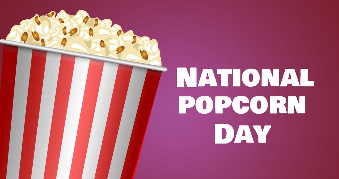 Celebrating National Popcorn Day with Popcorn Box Illustration - Free Images, Stock Photos and Pictures on Pikwizard.com