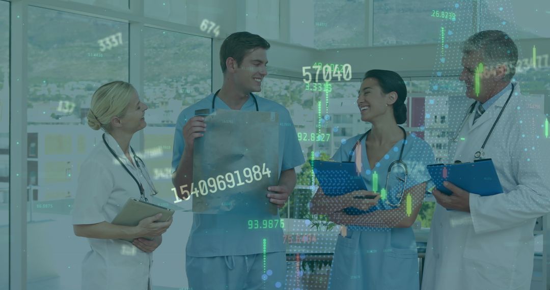 Medical Professionals Collaborating with X-Ray Analysis and Technology