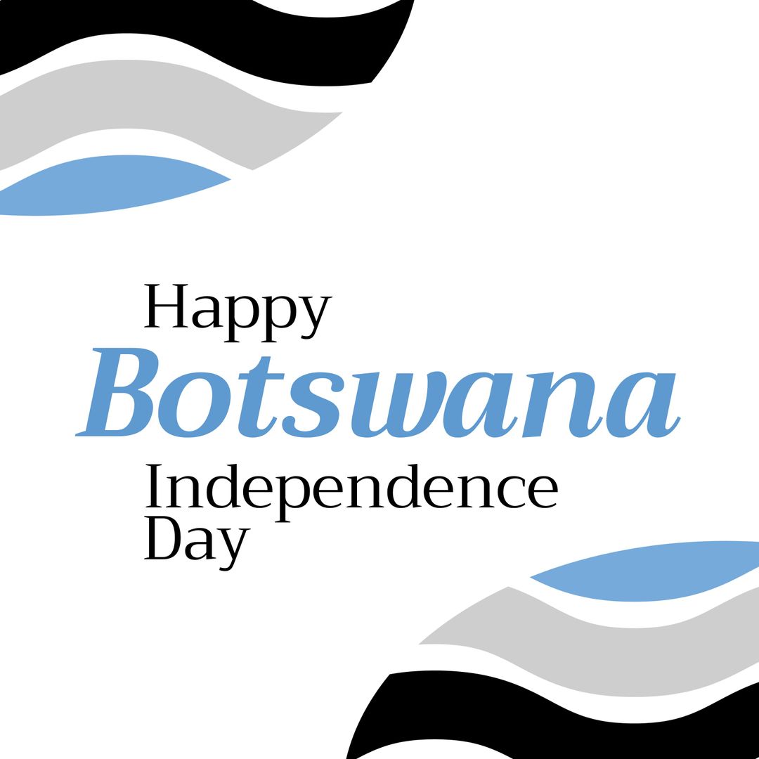 Botswana Independence Day Celebration Graphic With Abstract Design