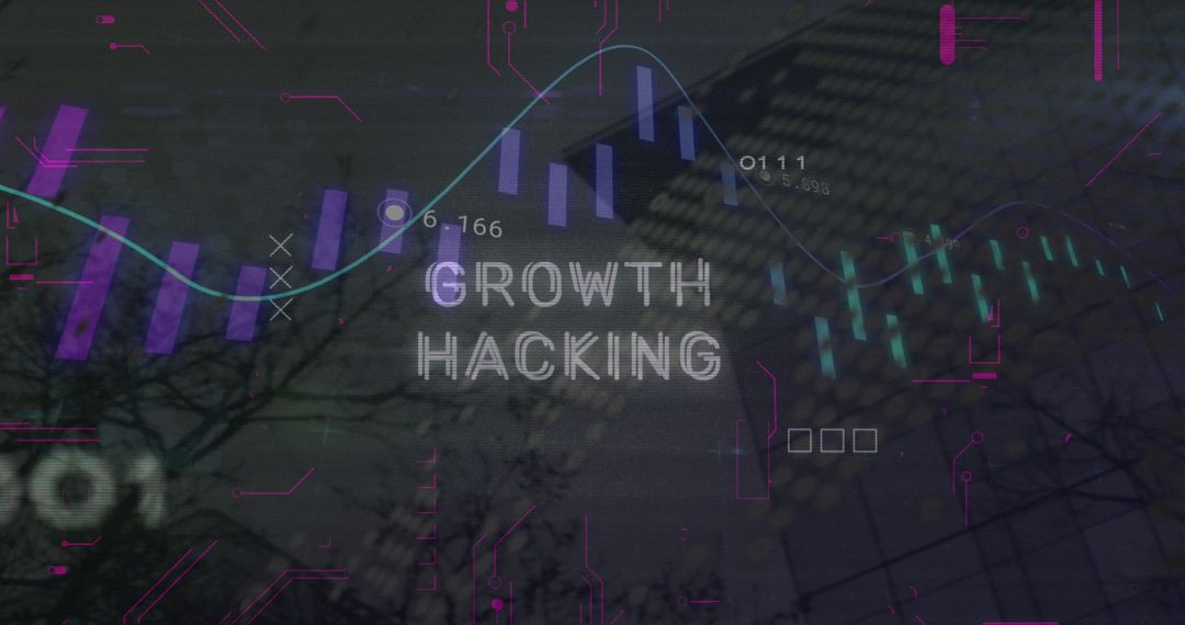 Cyber Security Concept with Growth Hacking Data Overlay