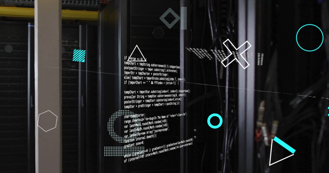 Abstract Concept of Data Processing on Computer Servers