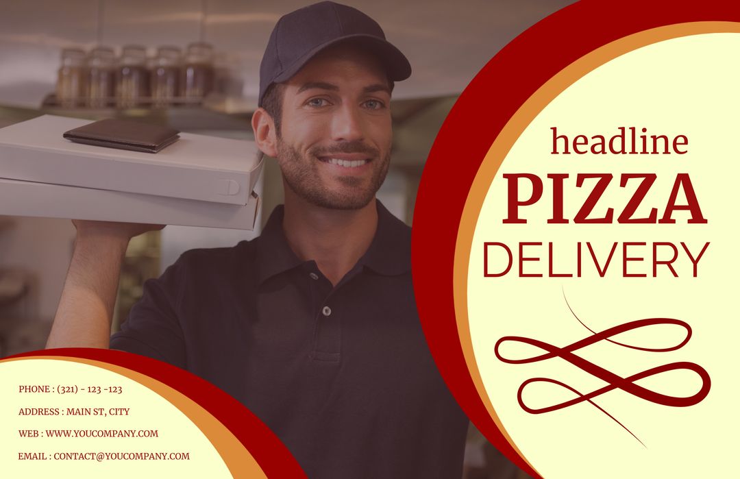 Cheerful Pizza Delivery Worker Ensuring Fast Service
