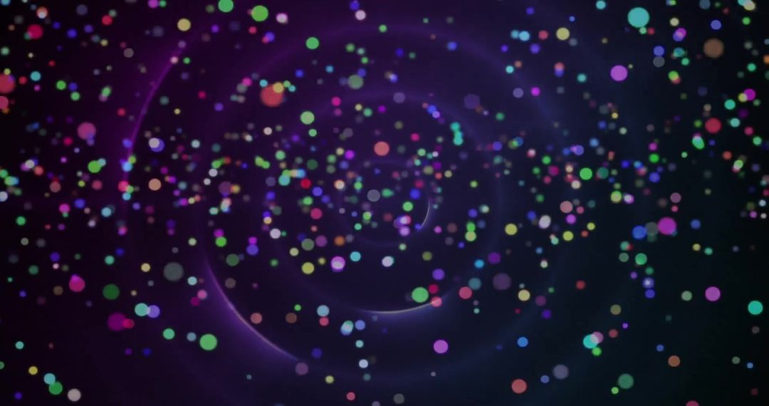 Colorful Light Spots on Dark Background Create Vivid Dynamic Effect