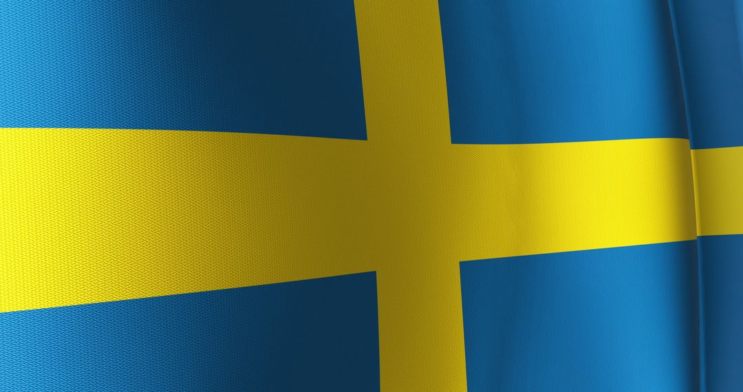 Waving Swedish Flag Animated Symbol of Sweden