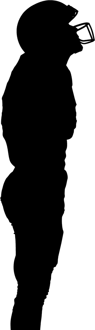 American Football Player in Uniform Looking Up Transparent Background