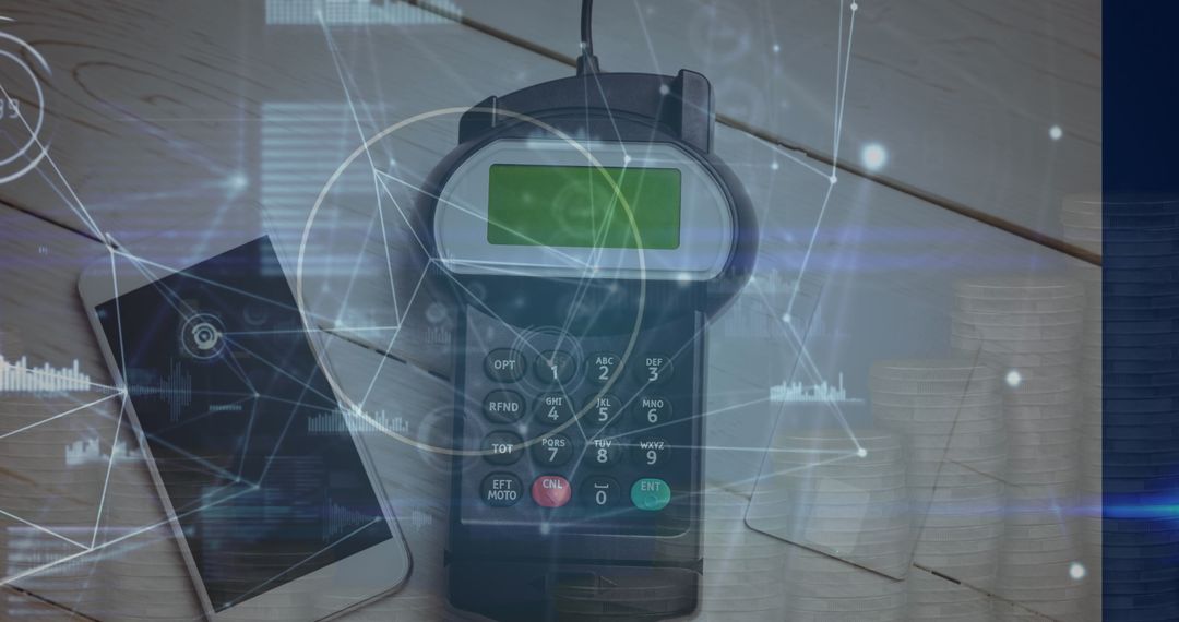 Digital Payment and Global Connectivity Concept Overlay