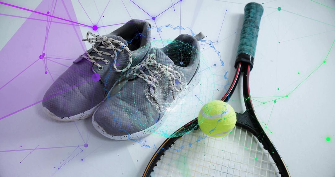 Tennis Innovation Concept with Racket and Sneakers