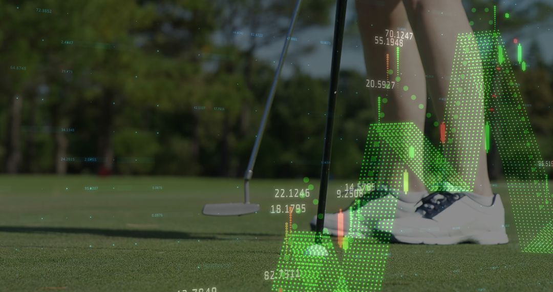 Golf and Data Analytics Conceptual Illustration