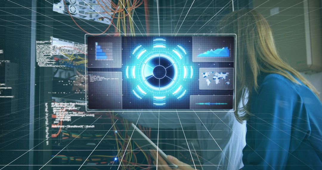Global Tech Connections Concept with Digital Interface