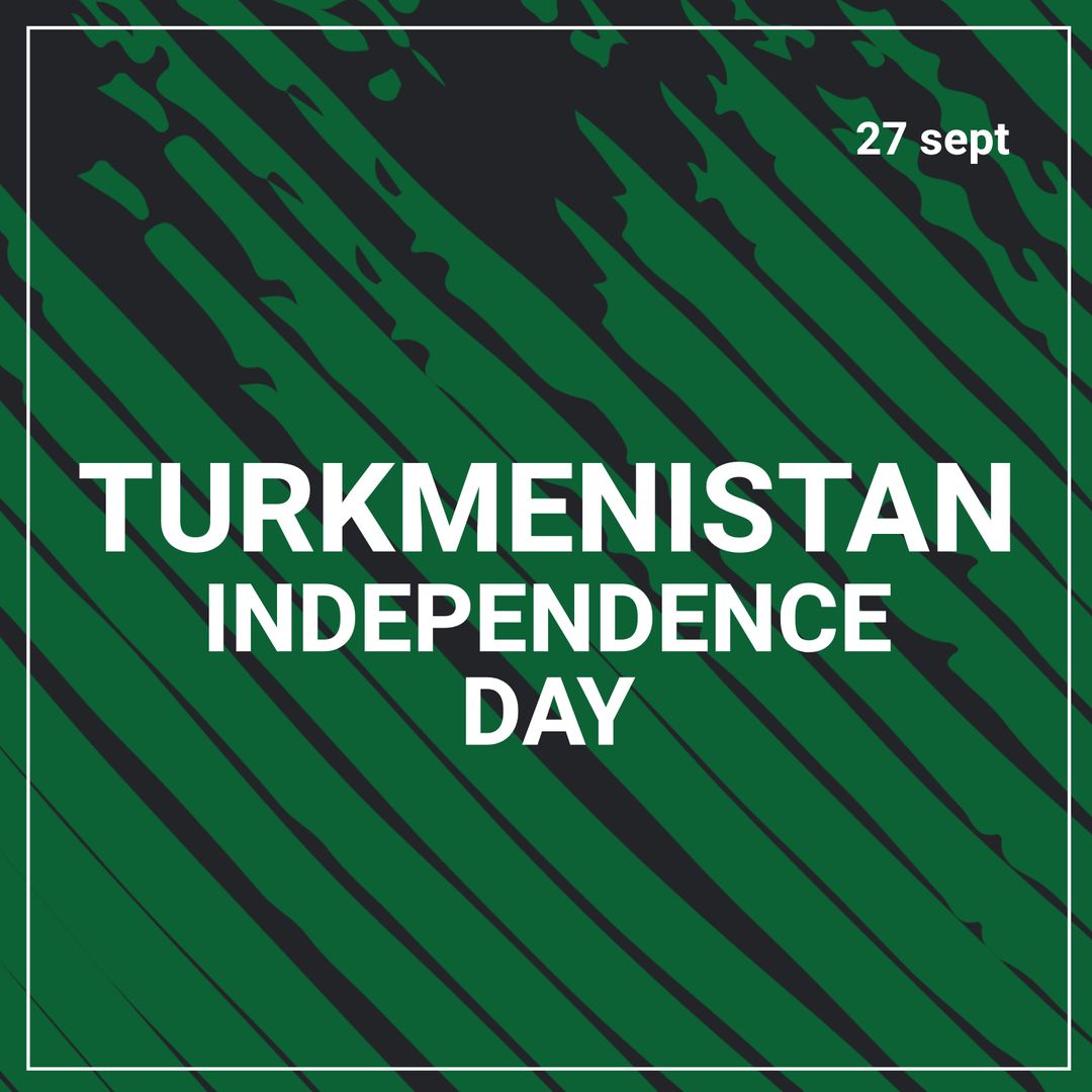 Turkmenistan Independence Day Celebration Poster with Abstract Design