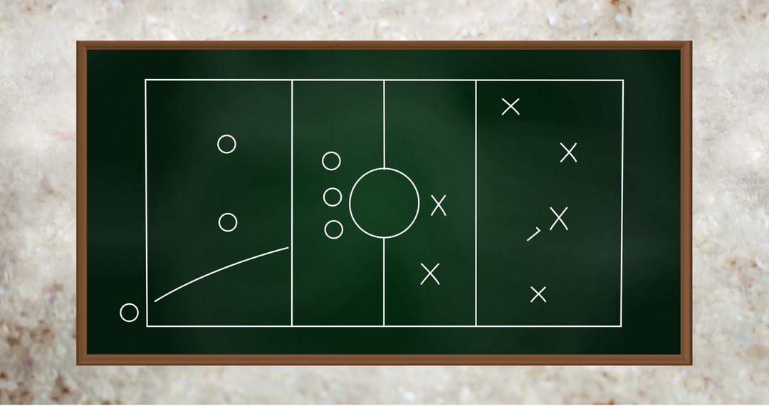 Football Strategy Illustration on Chalkboard for Team Planning
