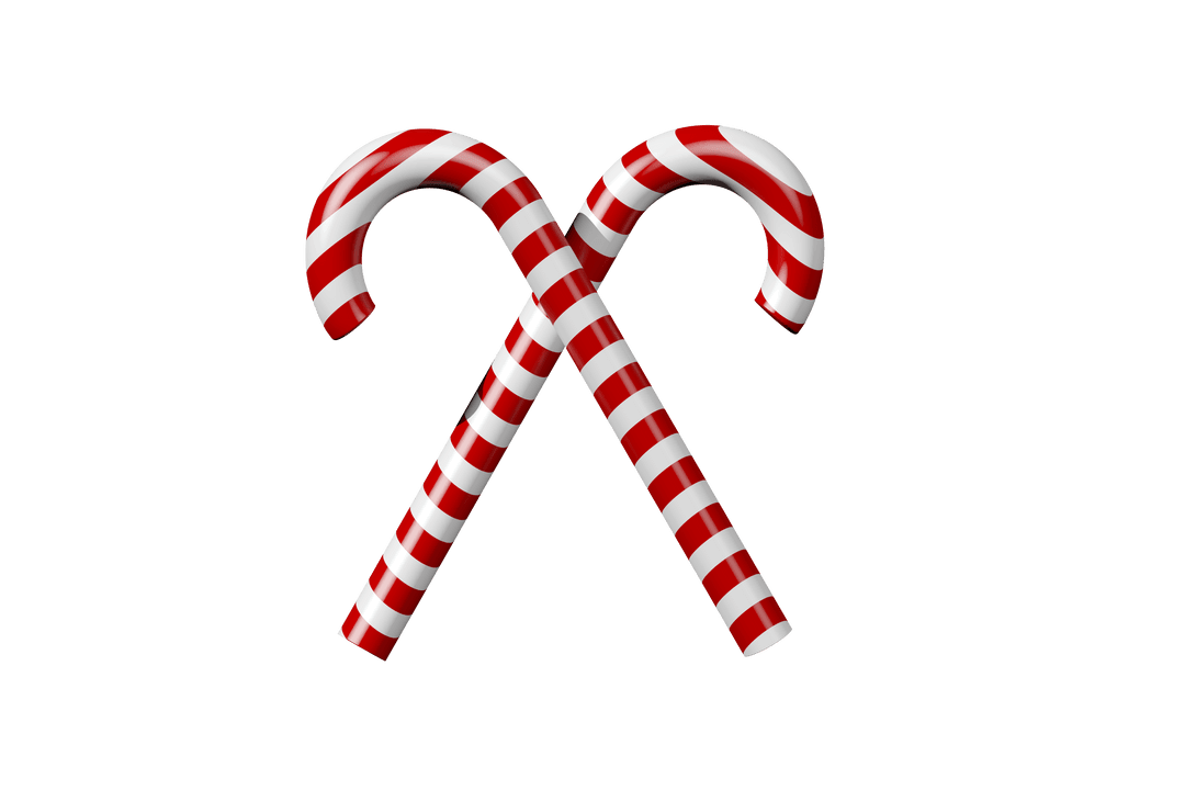 Transparent Red and White Candy Canes Illustration