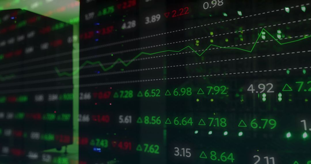 Digital Financial Data on Glowing Server Background