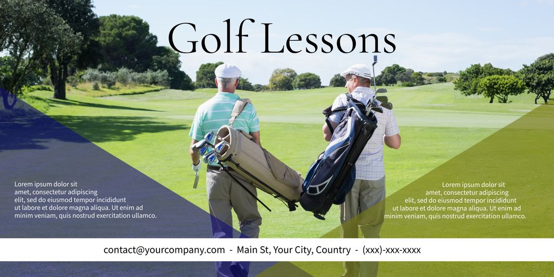 Senior Golfers on Course Promoting Golf Lessons and Sports Education - Download Free Stock Templates Pikwizard.com