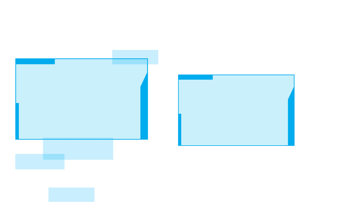 Transparent Blue Squares with Copy Space on Clear Background