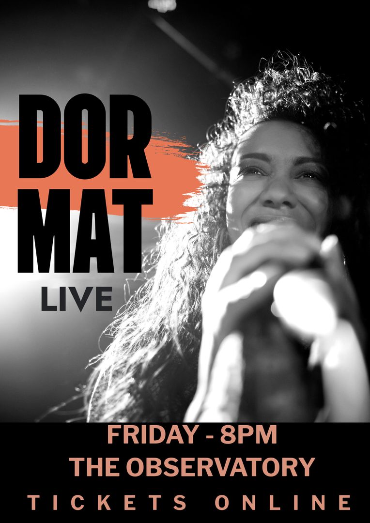 Biracial Woman Singing on Stage at Live Concert Event Poster - Download Free Stock Templates Pikwizard.com