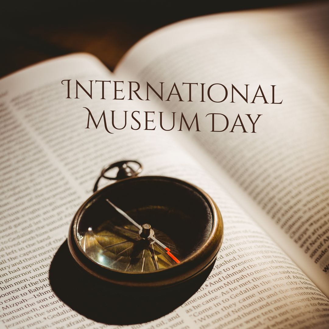 Commemorating International Museum Day with Compass on Open Book