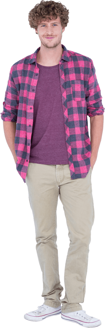 Smiling Man in Casual Outfit with Transparent Background