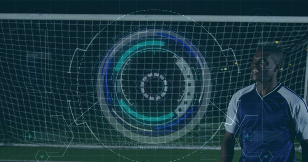 Advanced Sports Data Visualization Over Soccer Player on Field