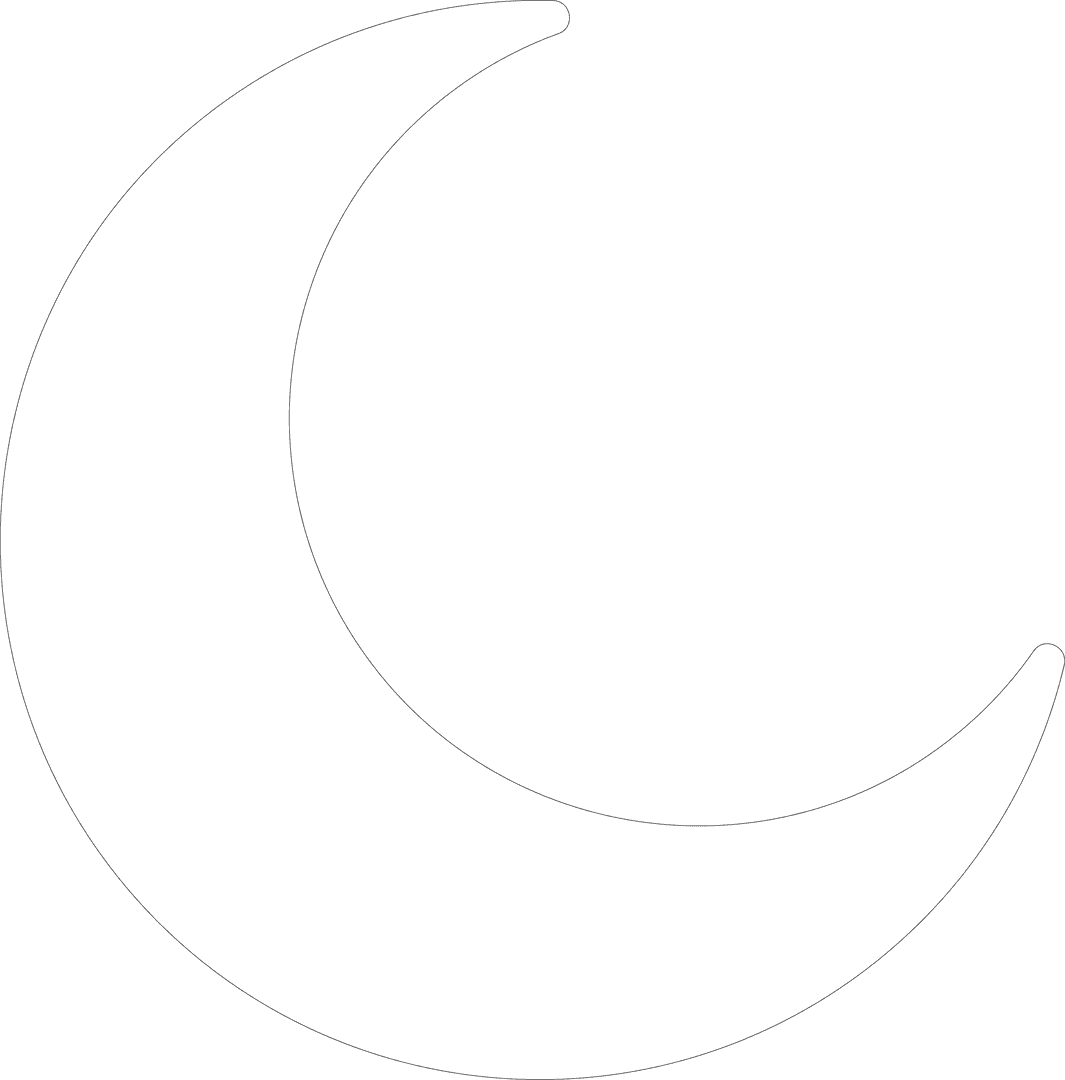 Minimalist Crescent Moon Transparent Design Art